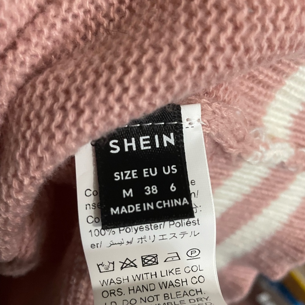 SHEIN Light Pink V-Neck Button Cardigan - Picture 3 of 3